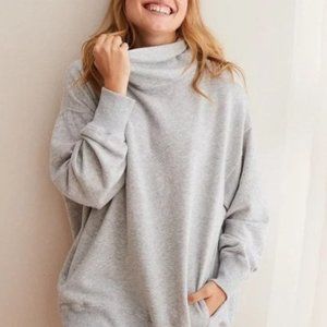 Aerie Grey Turtleneck Sweatshirt